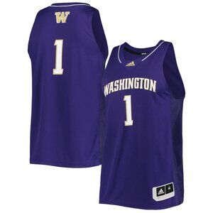 Washington Huskies adidas Swingman Purple Basketball Jersey, #1, XL, New